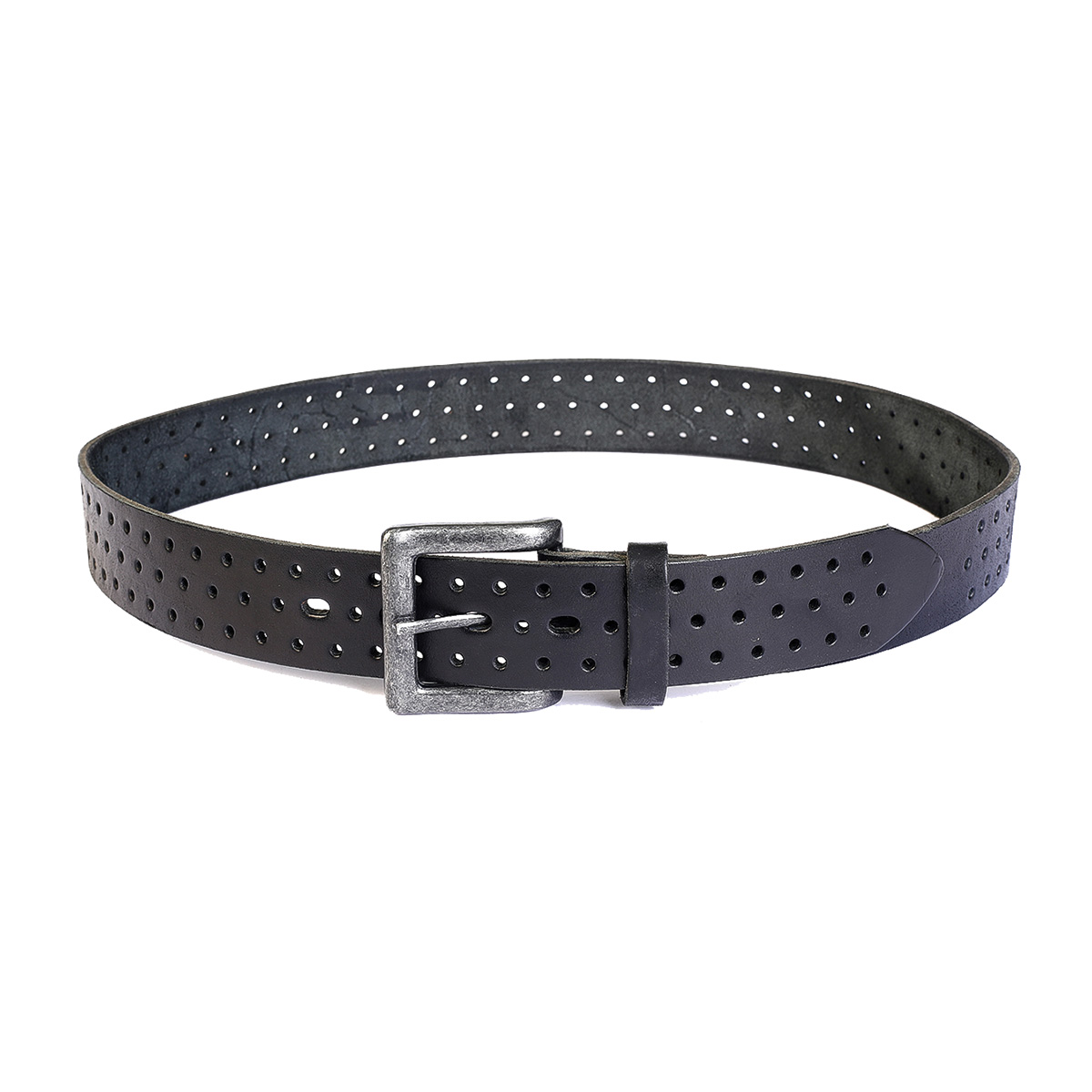 Cinturon Studebaker Forest Picado Cuero Negro - Imagen 2