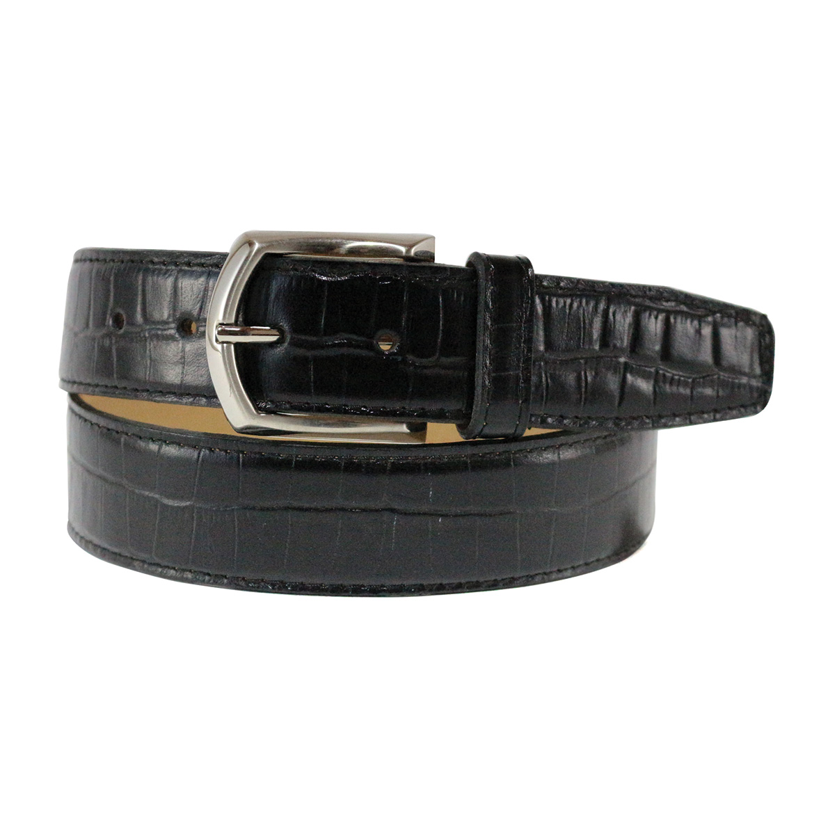 Cinturon Studebaker Croco Cuero Negro