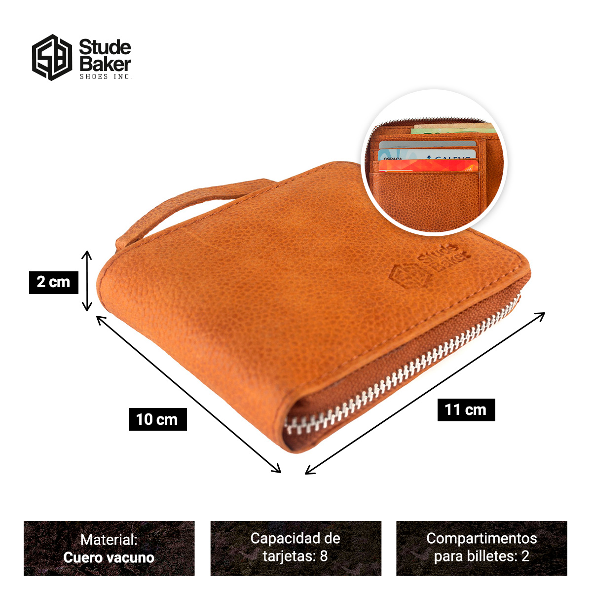 Billetera Studebaker 810 Cuero Cognac - Imagen 5