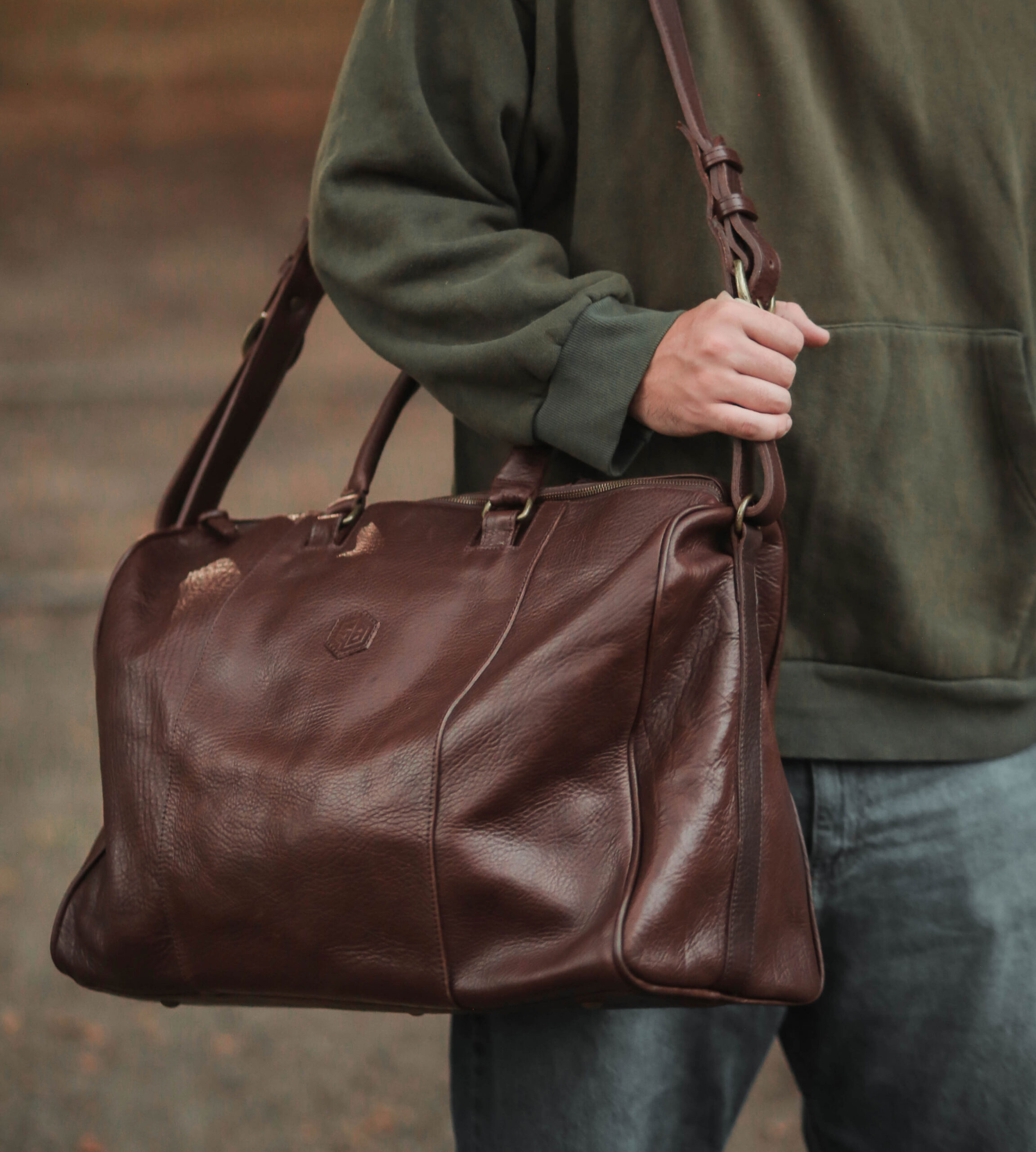 Bolso Studebaker Weekend Cuero Marron - Imagen 4