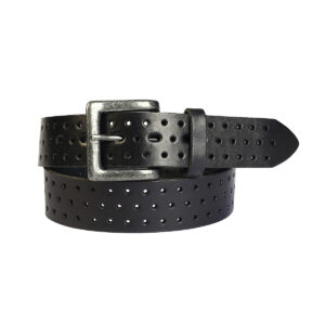Cinturon Studebaker Forest Picado Cuero Negro