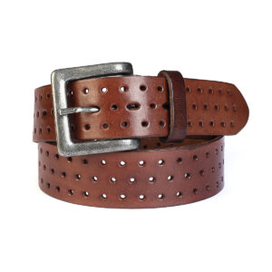 Cinturon Studebaker Forest Picado Cuero Marron