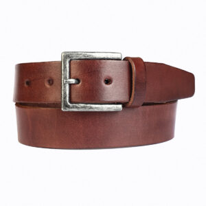 Cinturon Studebaker Hebilla Gastada Cuero Marron