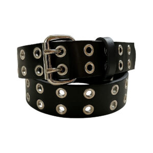 Cinturón Cinto Cuero Studebaker Hudson Con Ojales Metalicos Negro Cuero