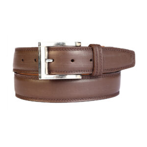 Cinturon Studebaker Doble Costura Cuero Chocolate