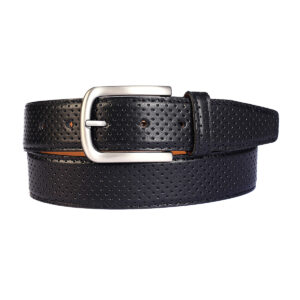 Cinturon Studebaker Picado Cuero Negro